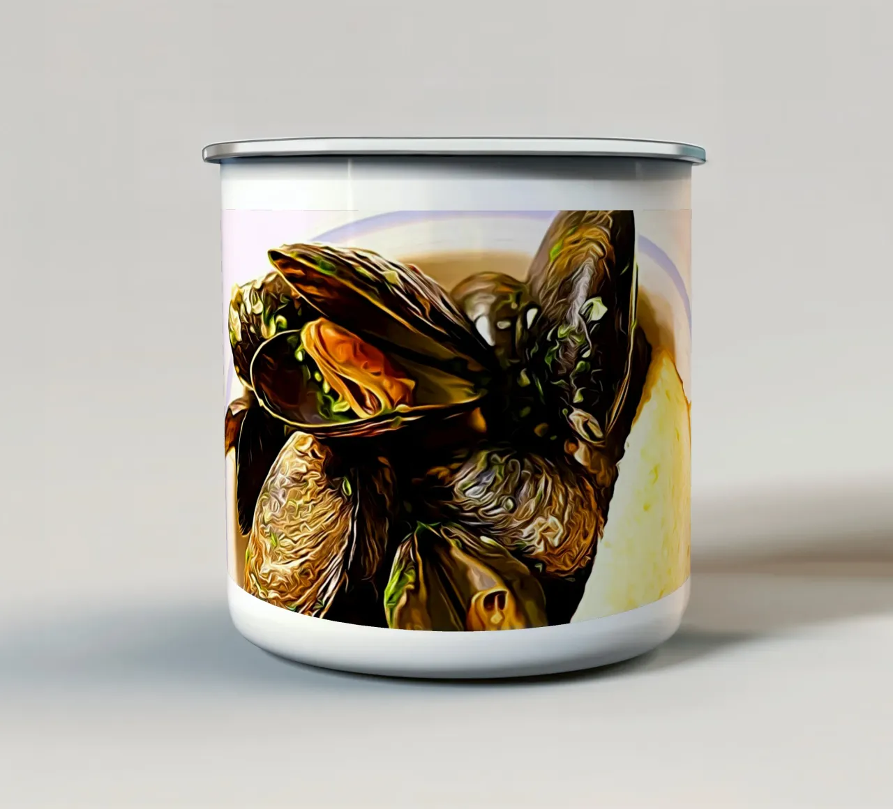 Cozze tazza in smalto da Massimo Frascogna