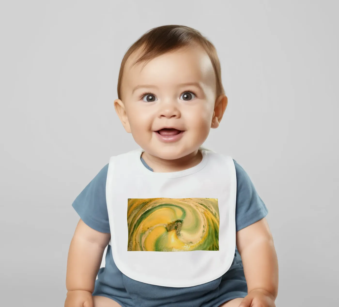 Yellow and green baby slabbetje van Massimo Frascogna