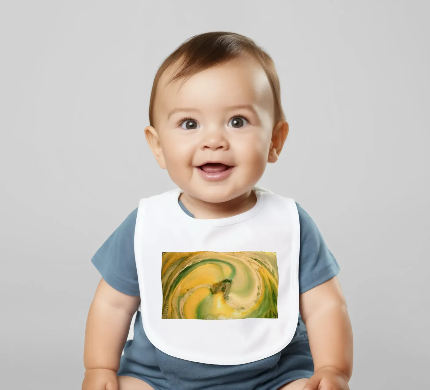 Yellow and green baby slabbetje van Massimo Frascogna