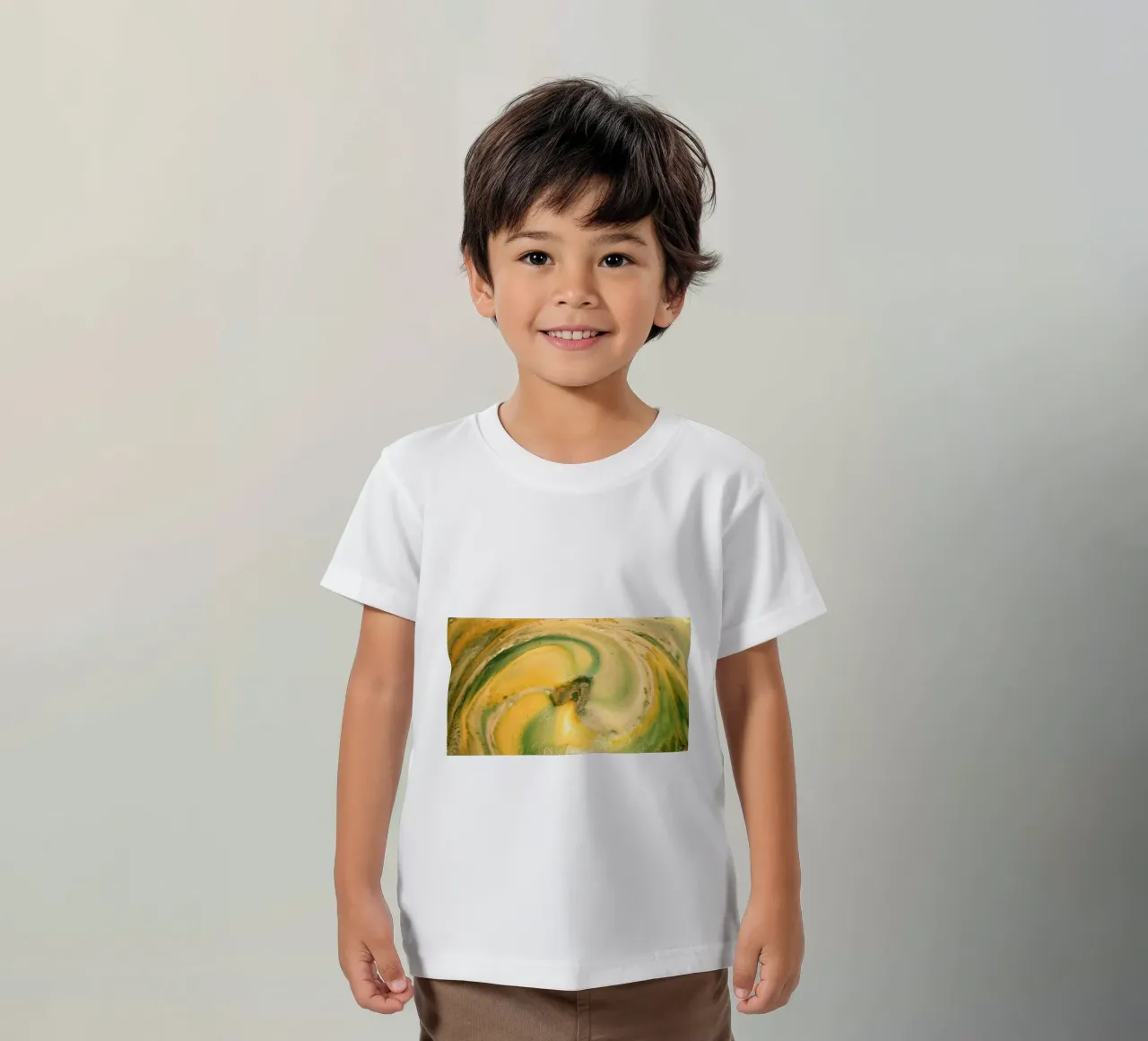 Giallo e verde t-shirt bambini da Massimo Frascogna