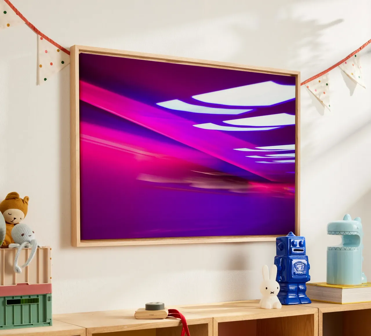 Abstract Lights tela con Cornice a cassetta da Flo Klein