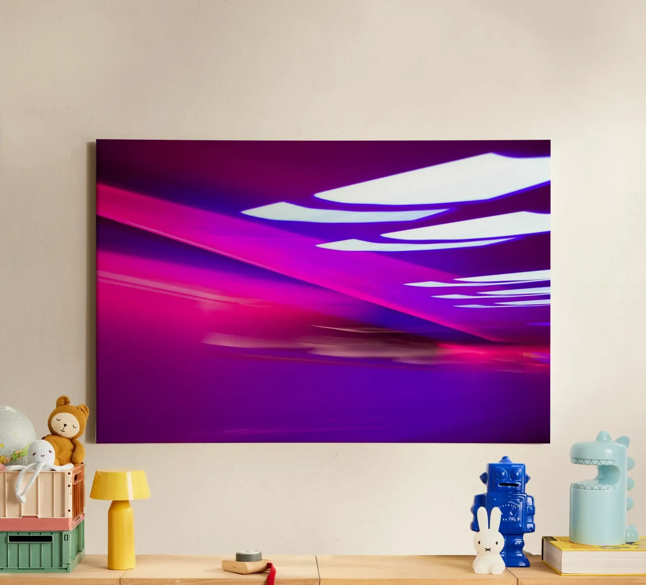 Abstract Lights tela con Cornice a cassetta da Flo Klein