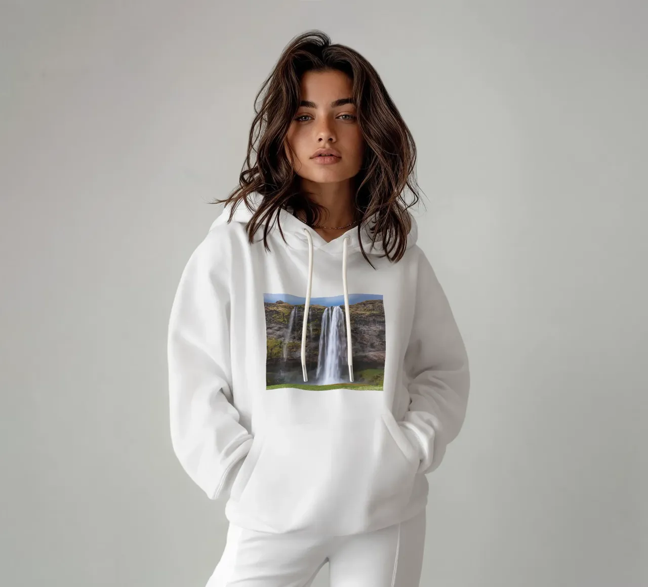 Seljalandsfoss felpa con cappuccio da Dave Hare Photography
