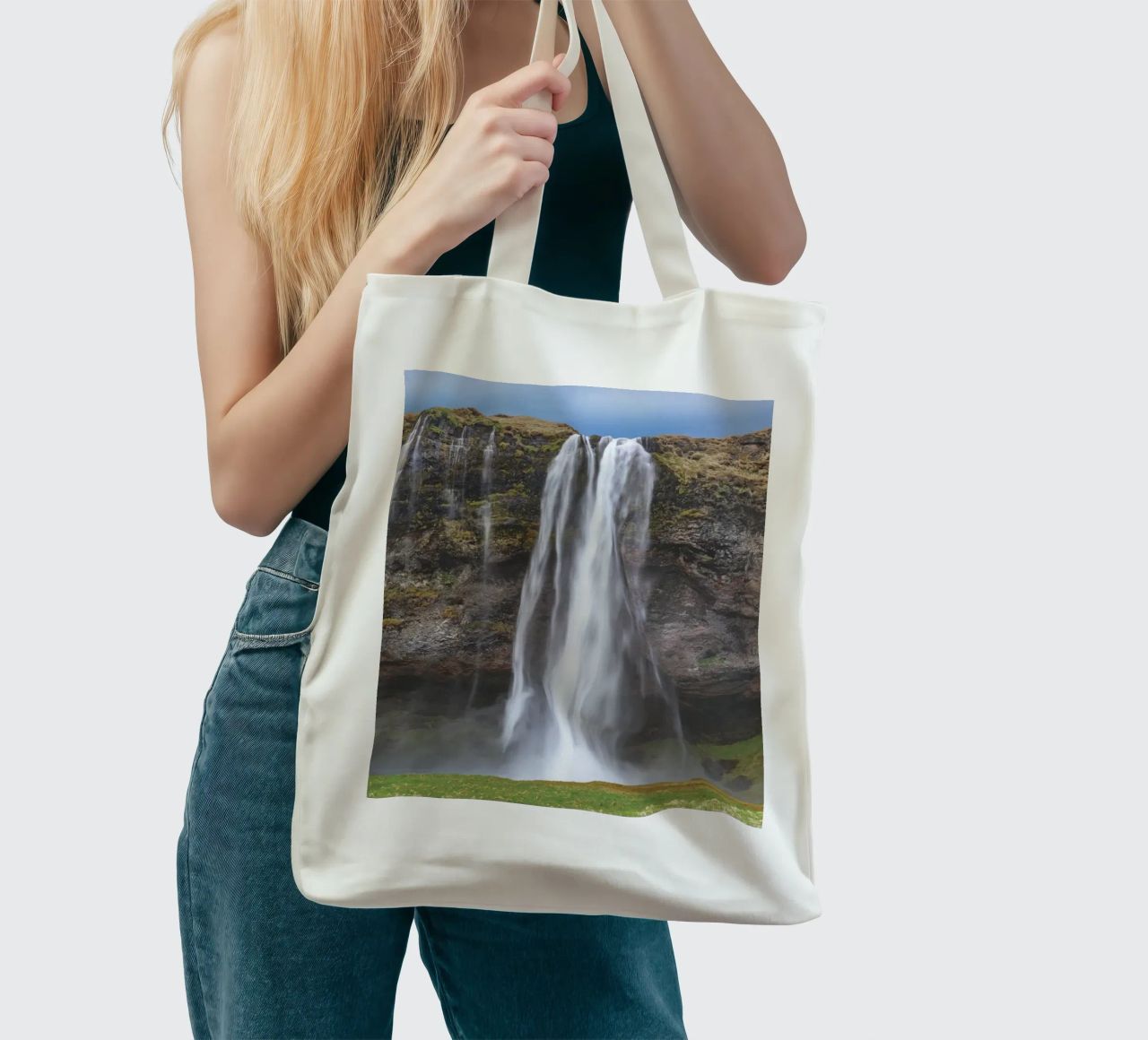 Seljalandsfoss borsa in juta da Dave Hare Photography