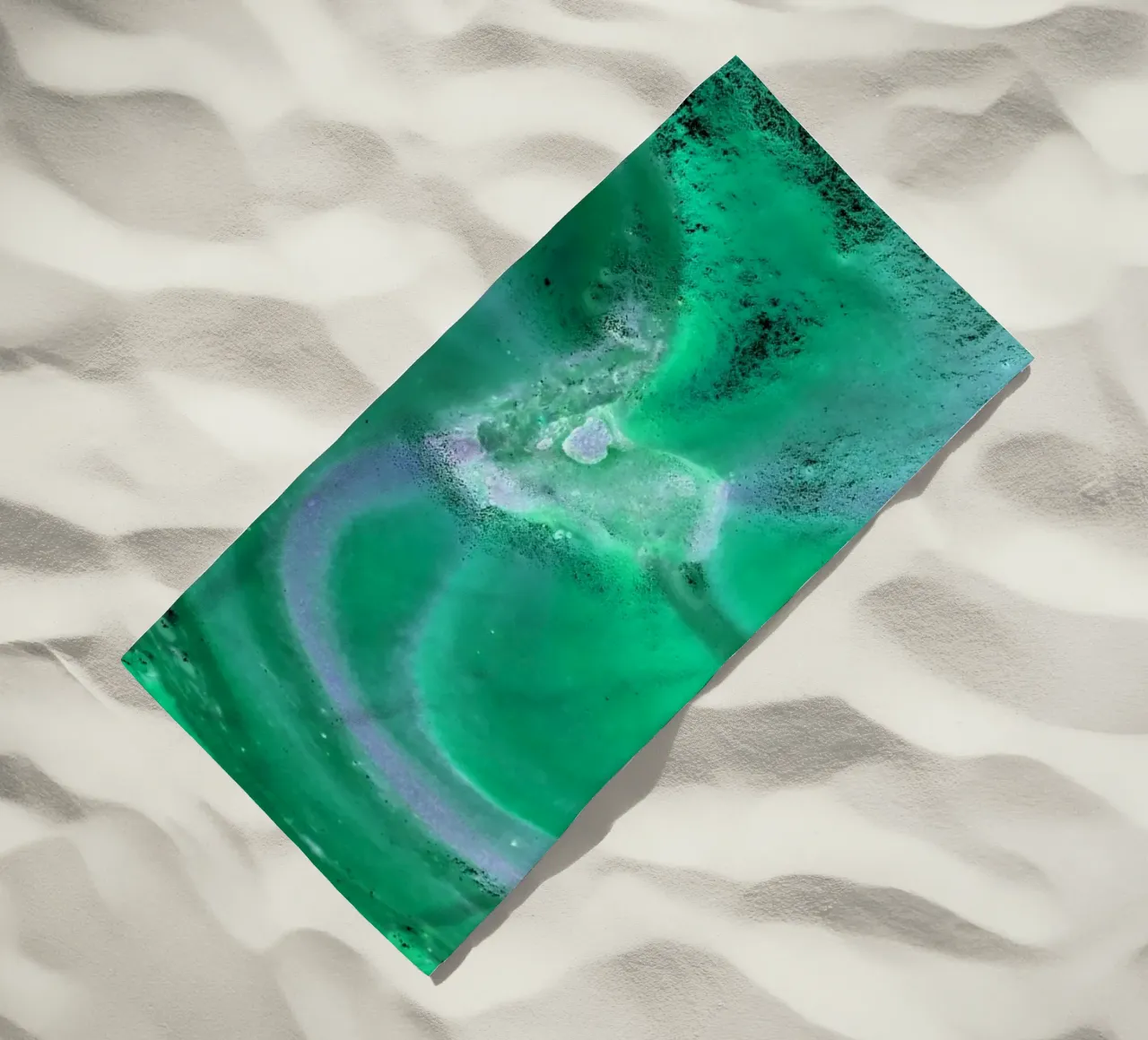 green beach towel by Massimo Frascogna