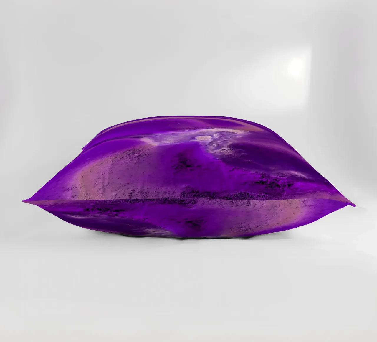 Purple decorative cushion by Massimo Frascogna