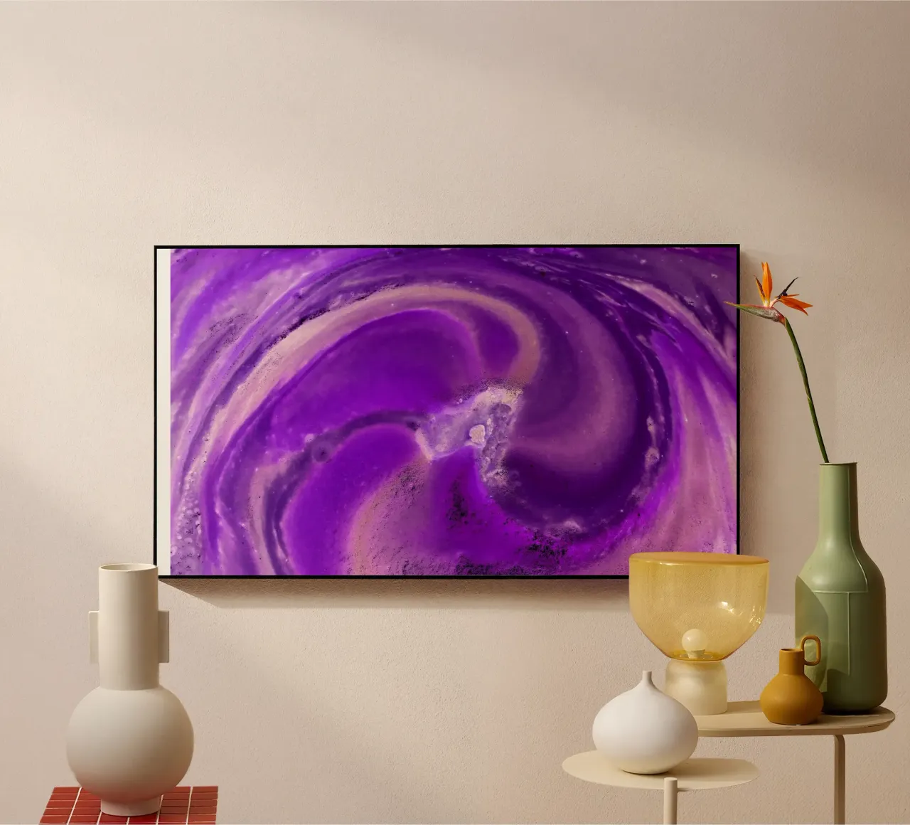 Lila Acryl-Glas von Massimo Frascogna