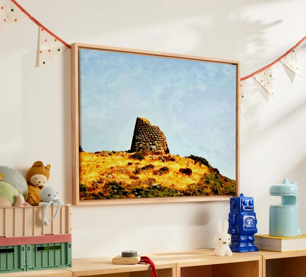 Nuraghe tela con Cornice a cassetta da Massimo Frascogna