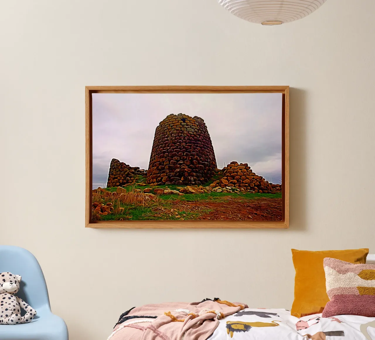 Nuraghe tela con Cornice a cassetta da Massimo Frascogna