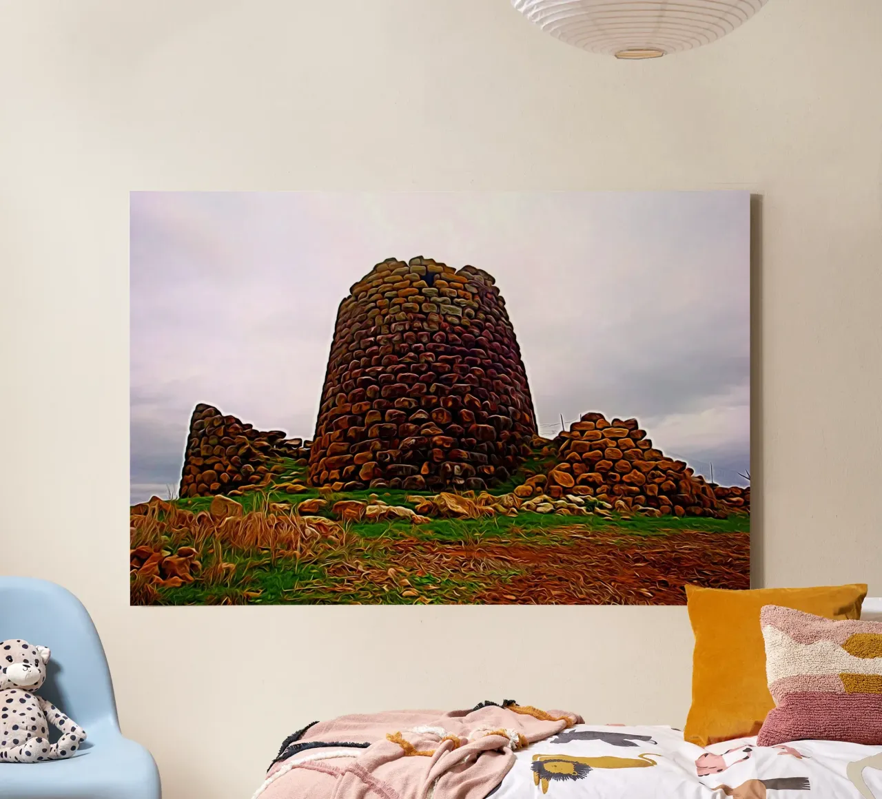 Nuraghe tela con Cornice a cassetta da Massimo Frascogna