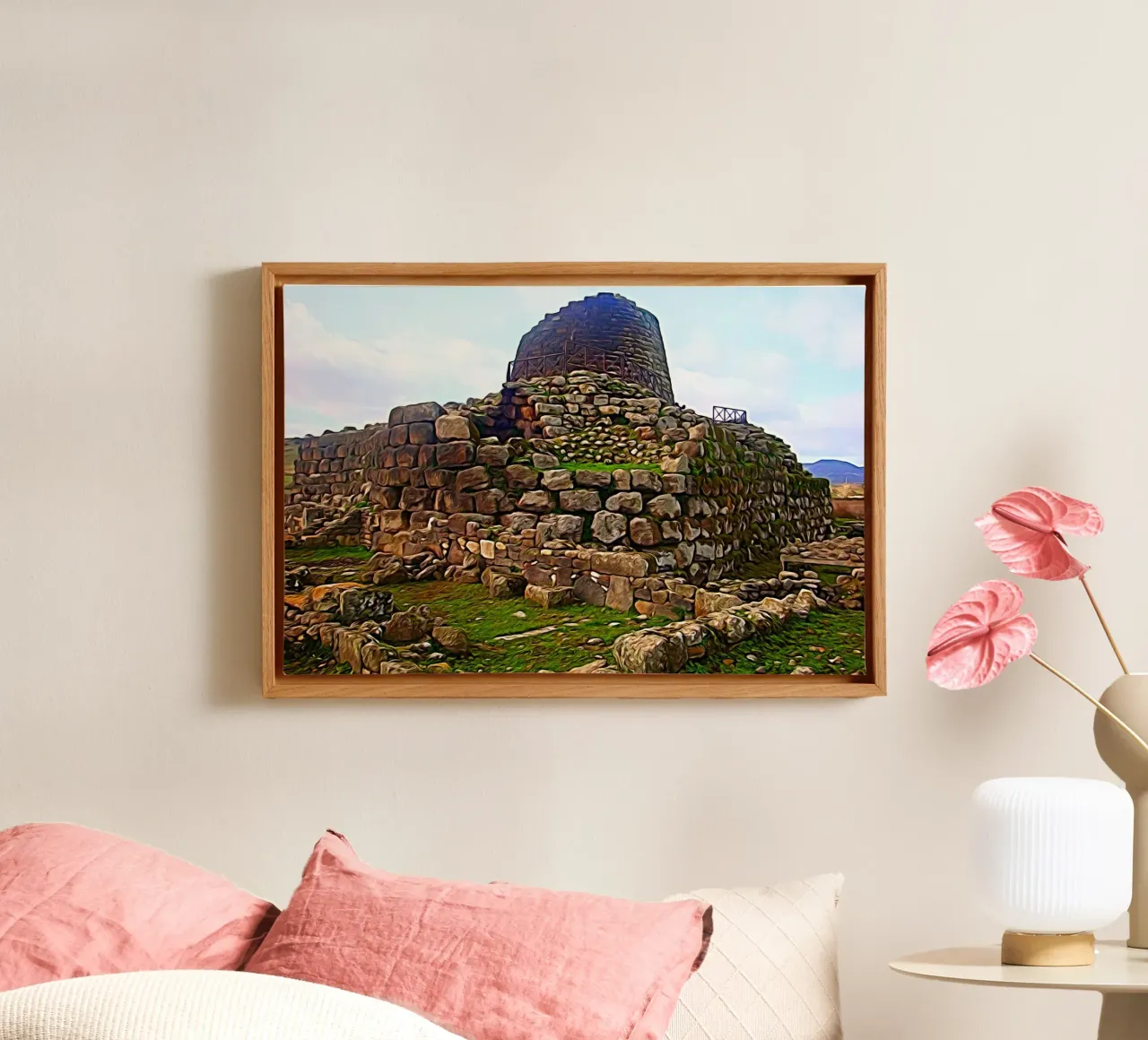 Nuraghe tela con Cornice a cassetta da Massimo Frascogna