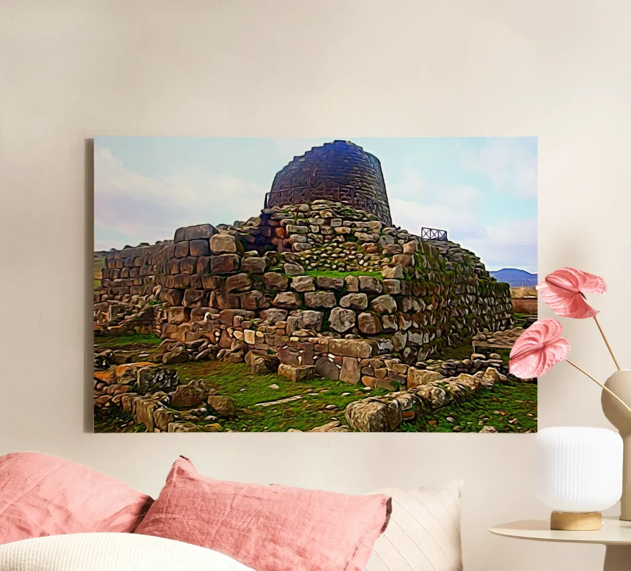 Nuraghe tela con Cornice a cassetta da Massimo Frascogna