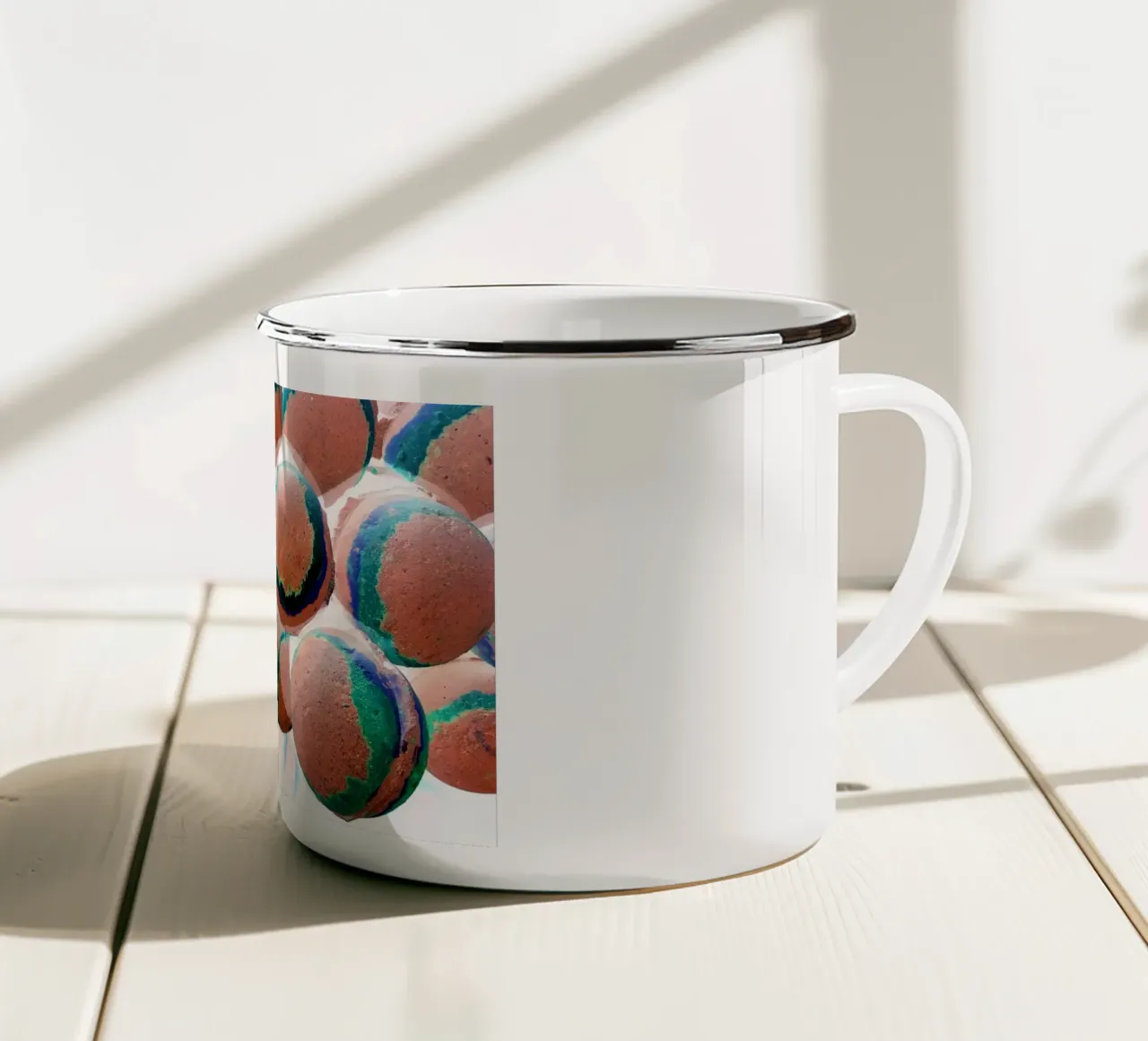 Palline arancioni tazza in smalto da Massimo Frascogna