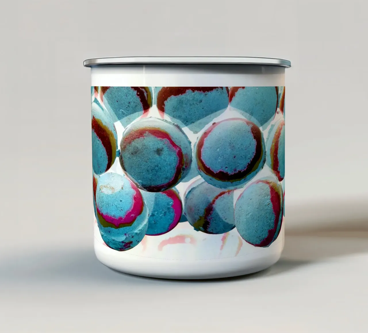 Palline blu tazza in smalto da Massimo Frascogna