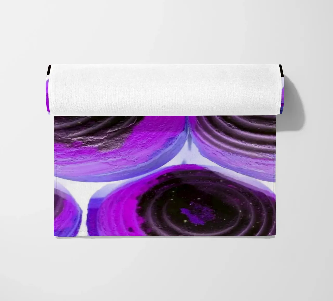 Purple balls beach towel by Massimo Frascogna
