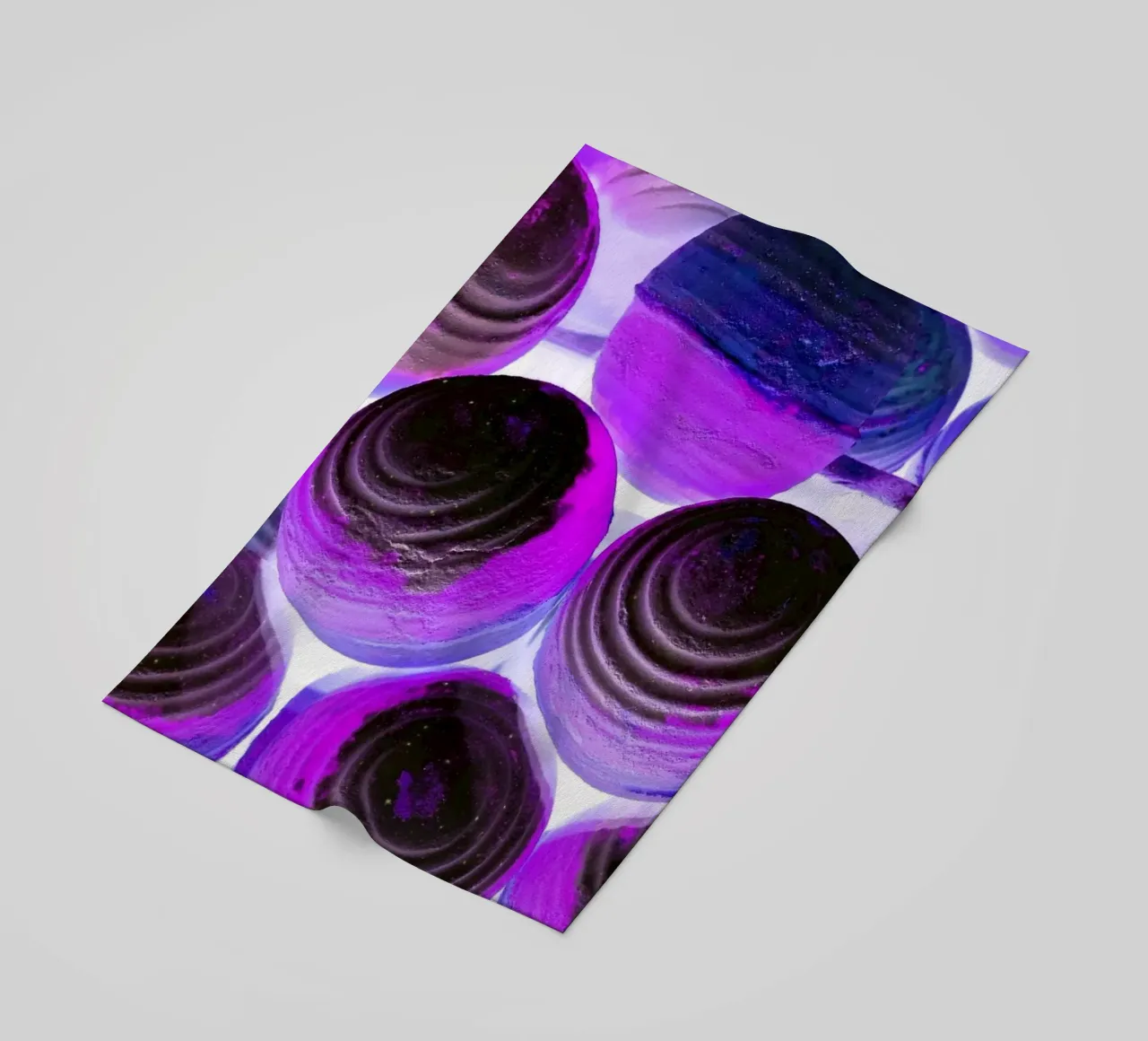 Purple balls beach towel by Massimo Frascogna