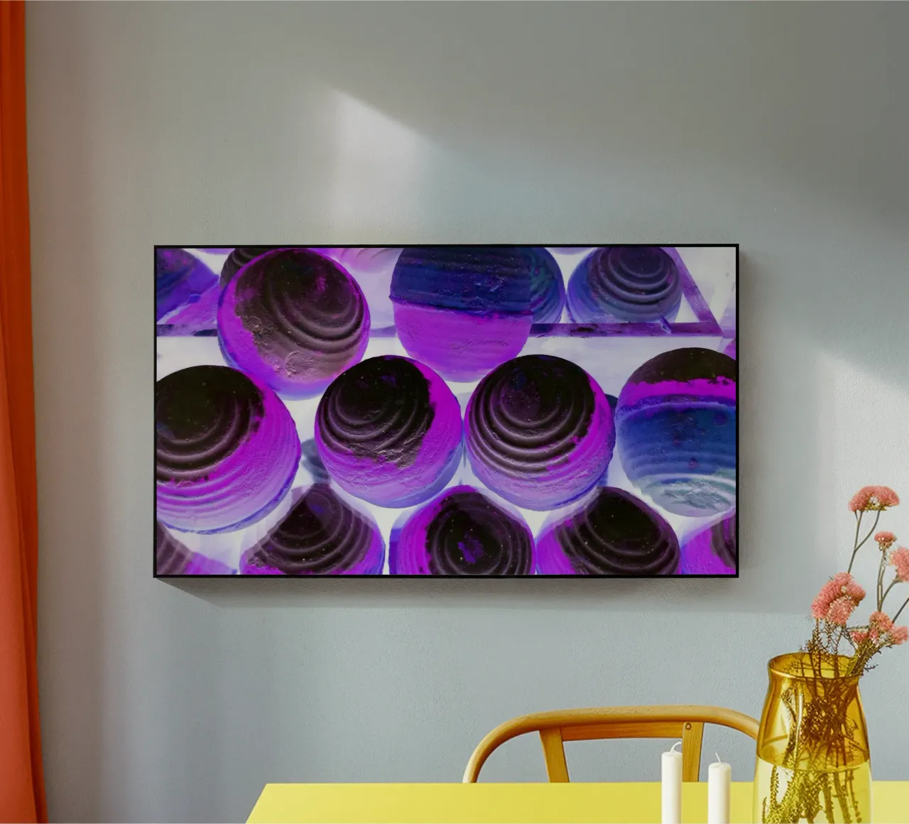 Palline viola plexiglass da Massimo Frascogna