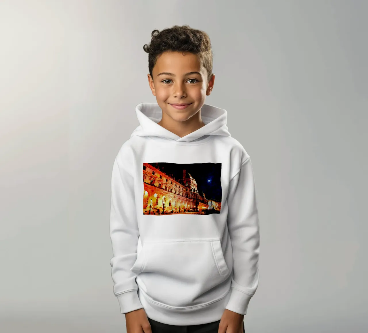 Paris by night kids hoodie by Massimo Frascogna