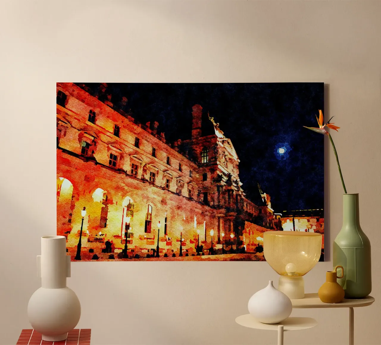 Parigi di notte tela con Cornice a cassetta da Massimo Frascogna
