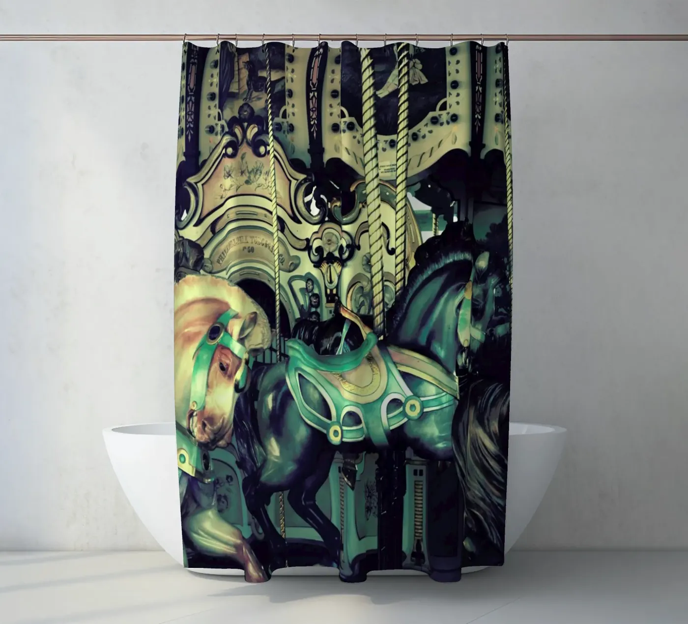 Carousel Duschvorhang von Robin Delean