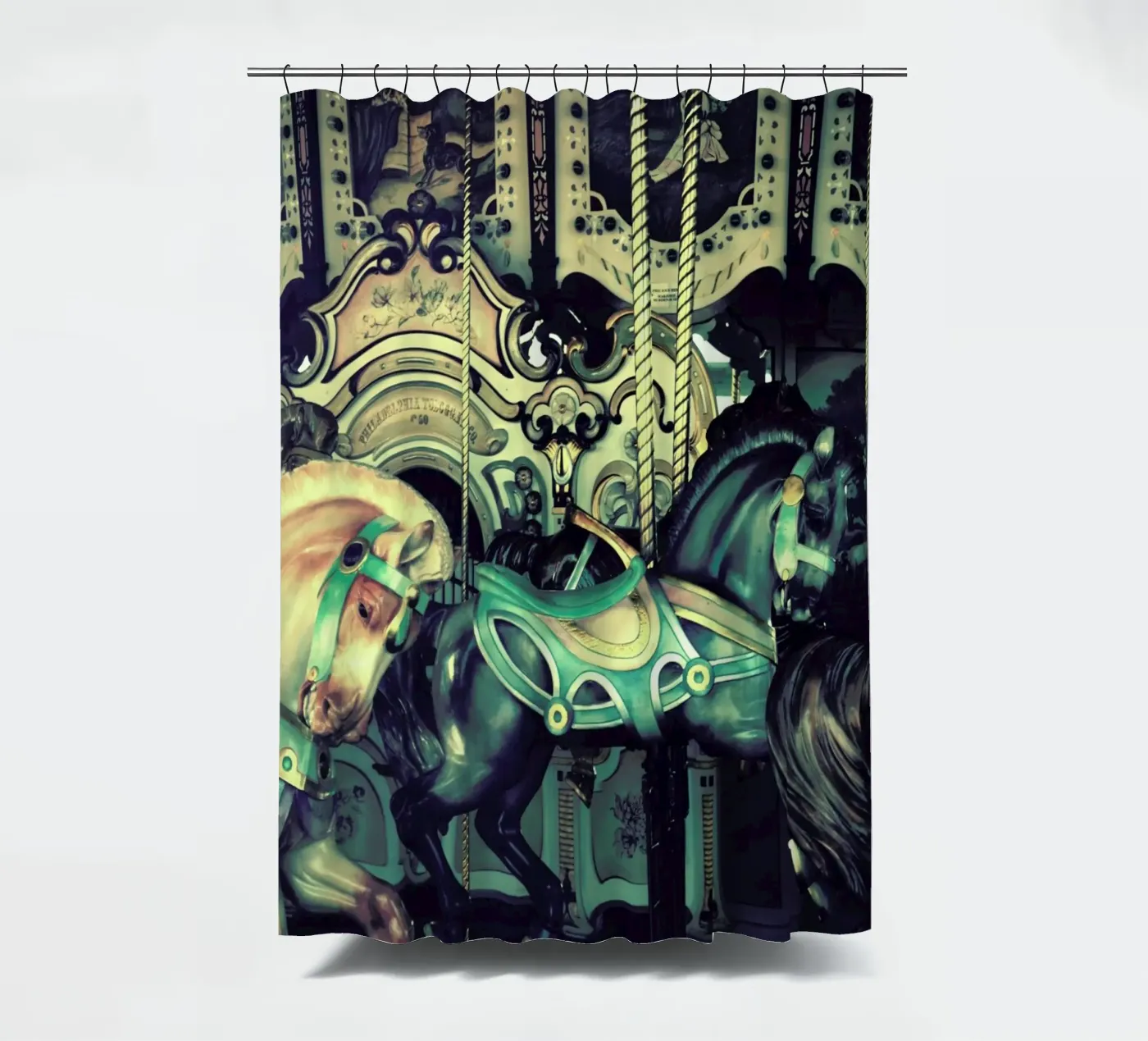 Carousel Duschvorhang von Robin Delean