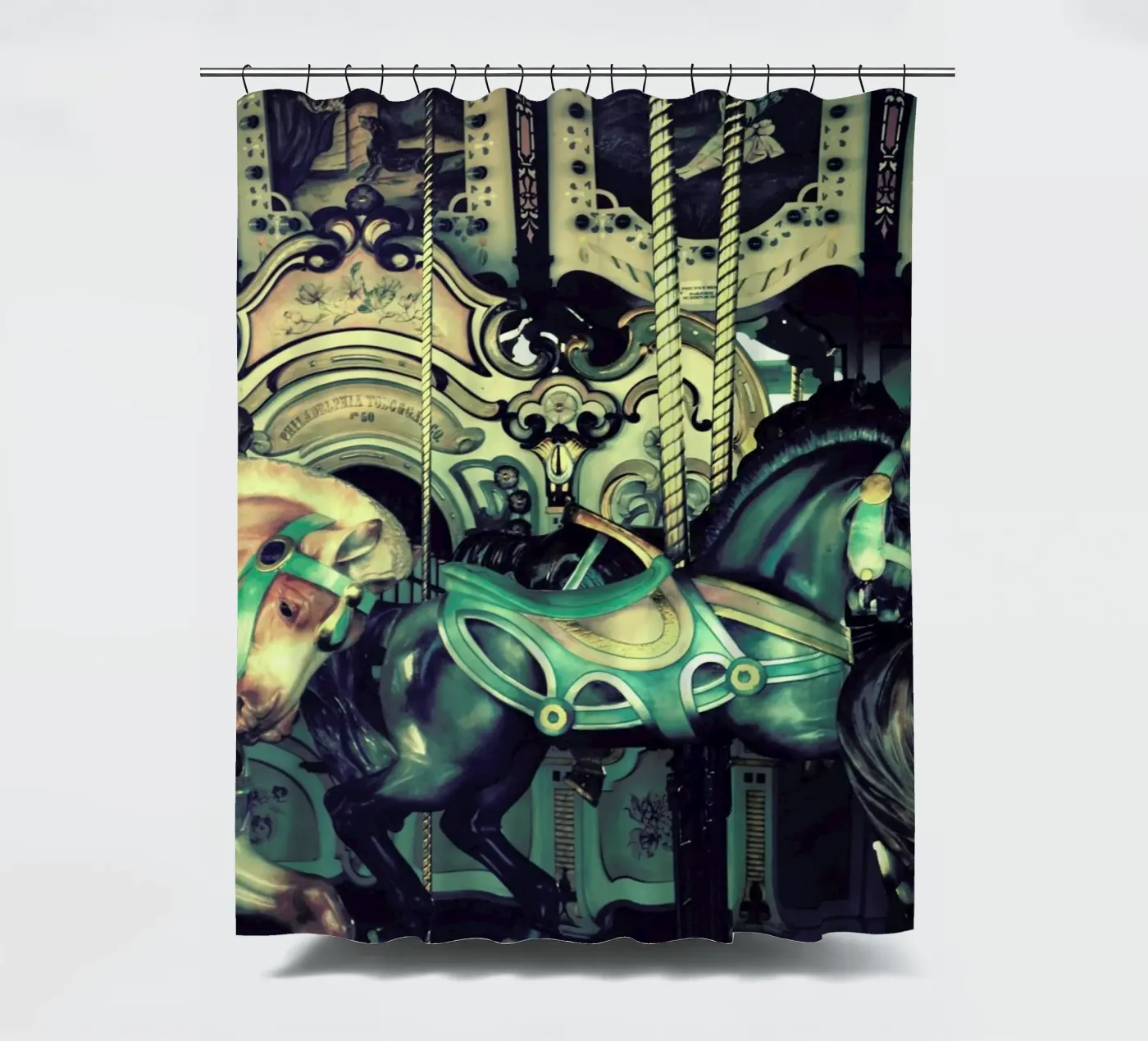 Carousel Duschvorhang von Robin Delean
