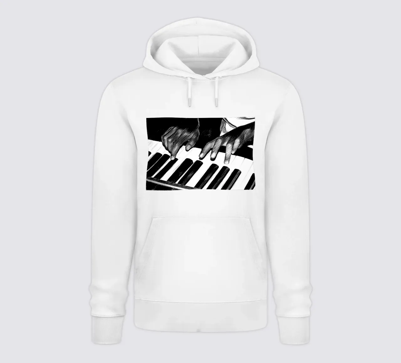 Bianco e nero felpa con cappuccio da Massimo Frascogna
