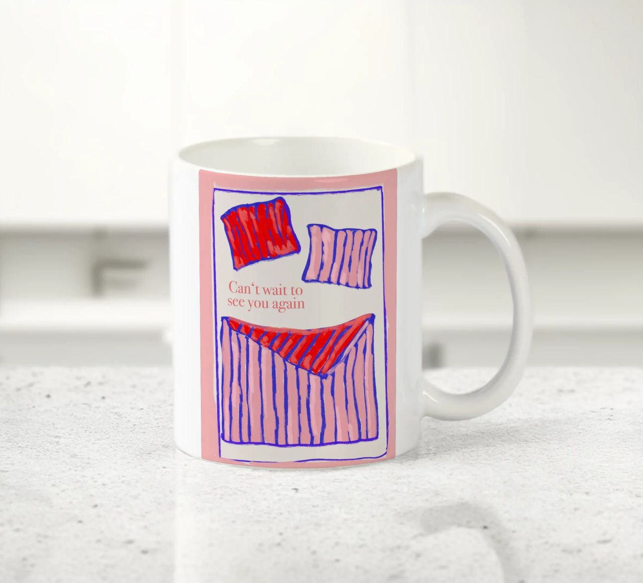 Can't wait to see you again tazza in ceramica da Hej Ibiza by Ute Arnold