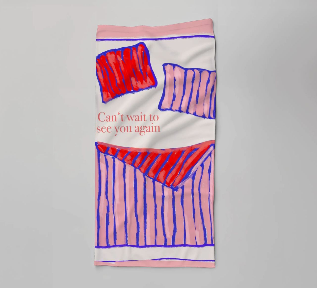 Can't wait to see you again serviette de bain de Hej Ibiza by Ute Arnold