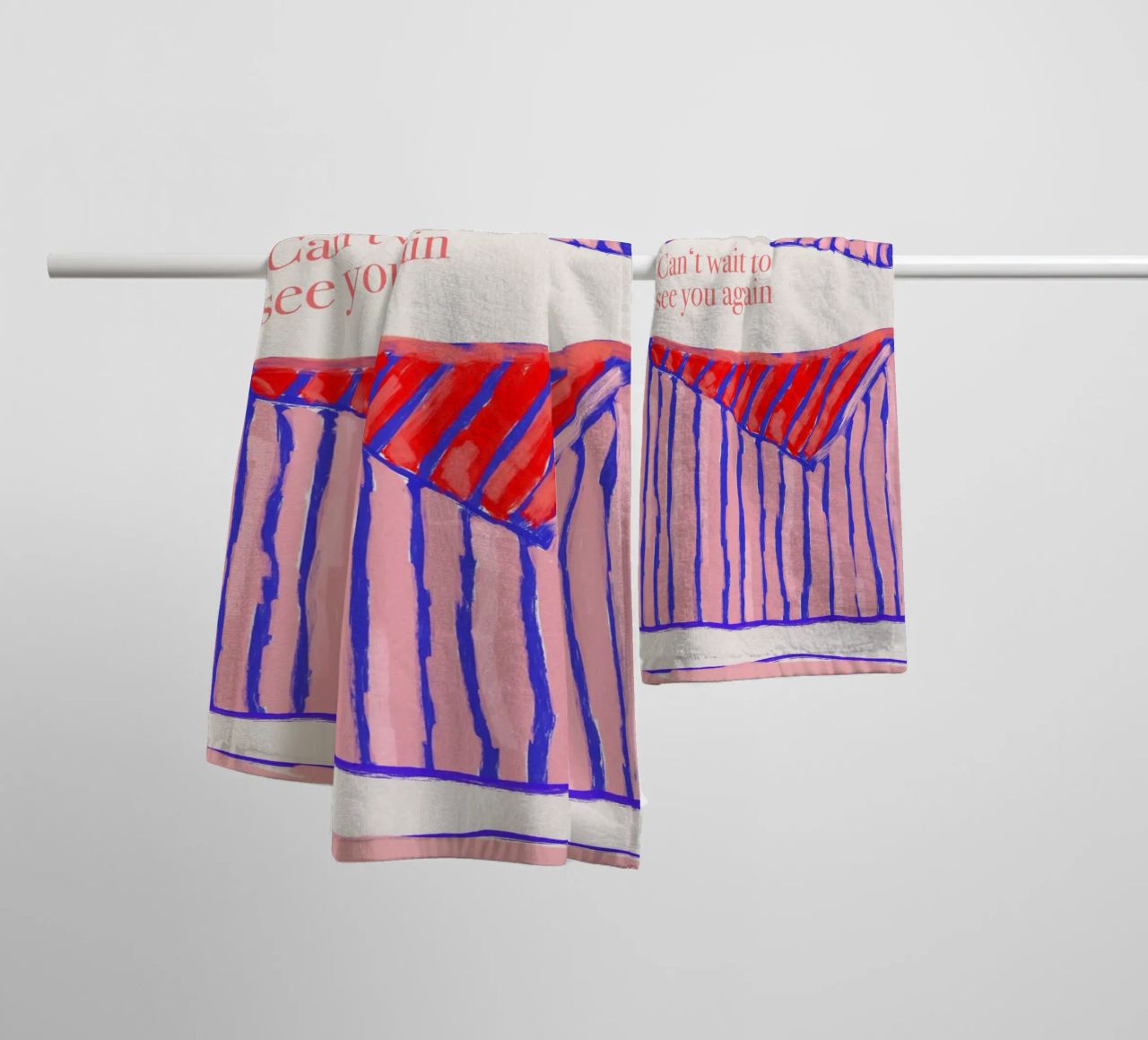 Can't wait to see you again serviette de bain de Hej Ibiza by Ute Arnold