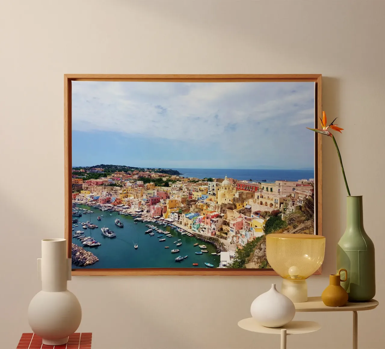 Procida tela con Cornice a cassetta da Massimo Frascogna