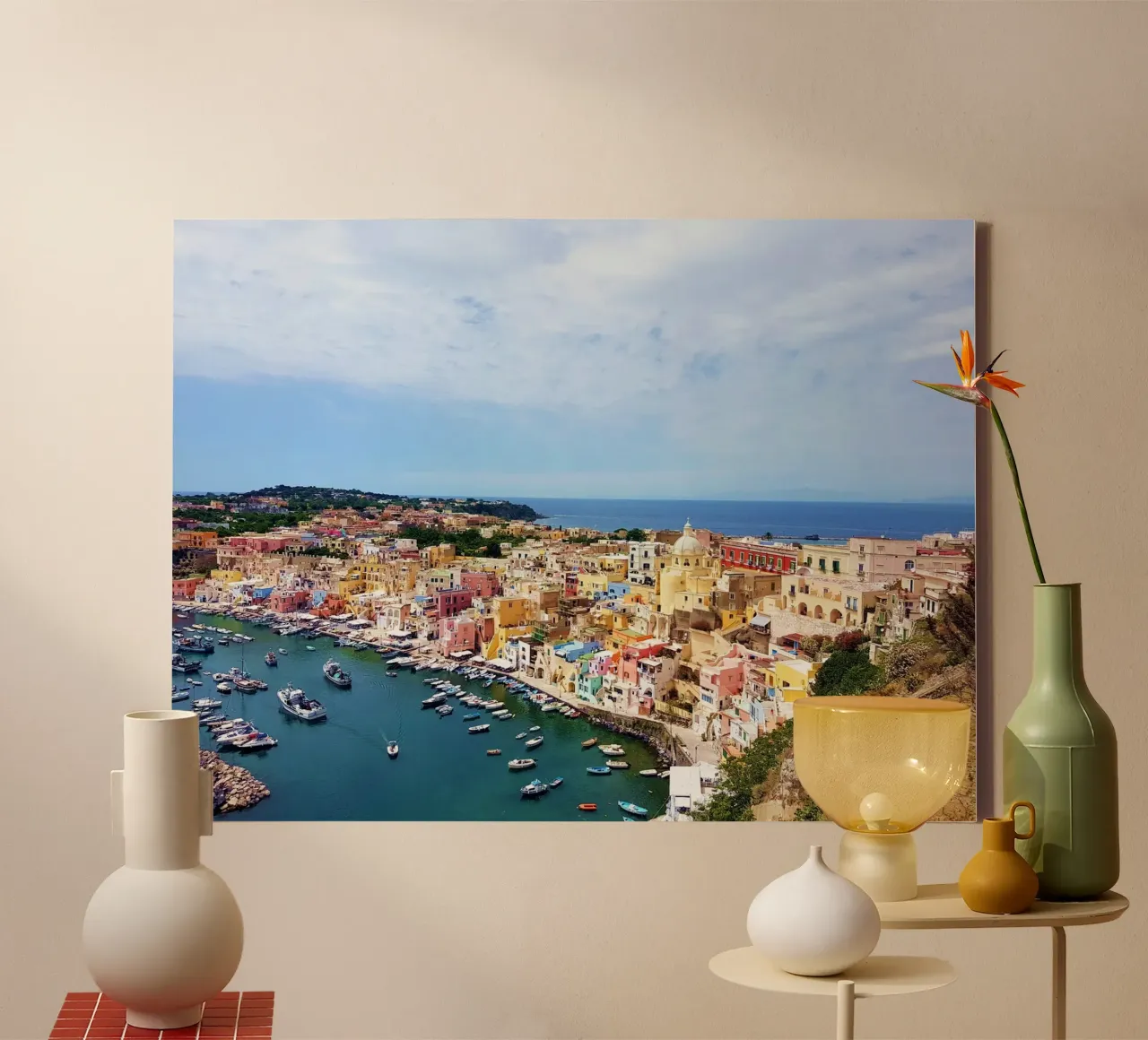Procida tela con Cornice a cassetta da Massimo Frascogna