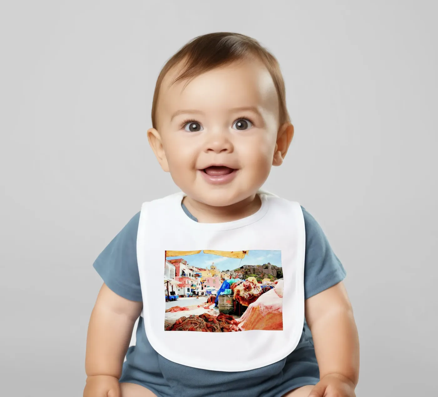 Procida baby bib by Massimo Frascogna