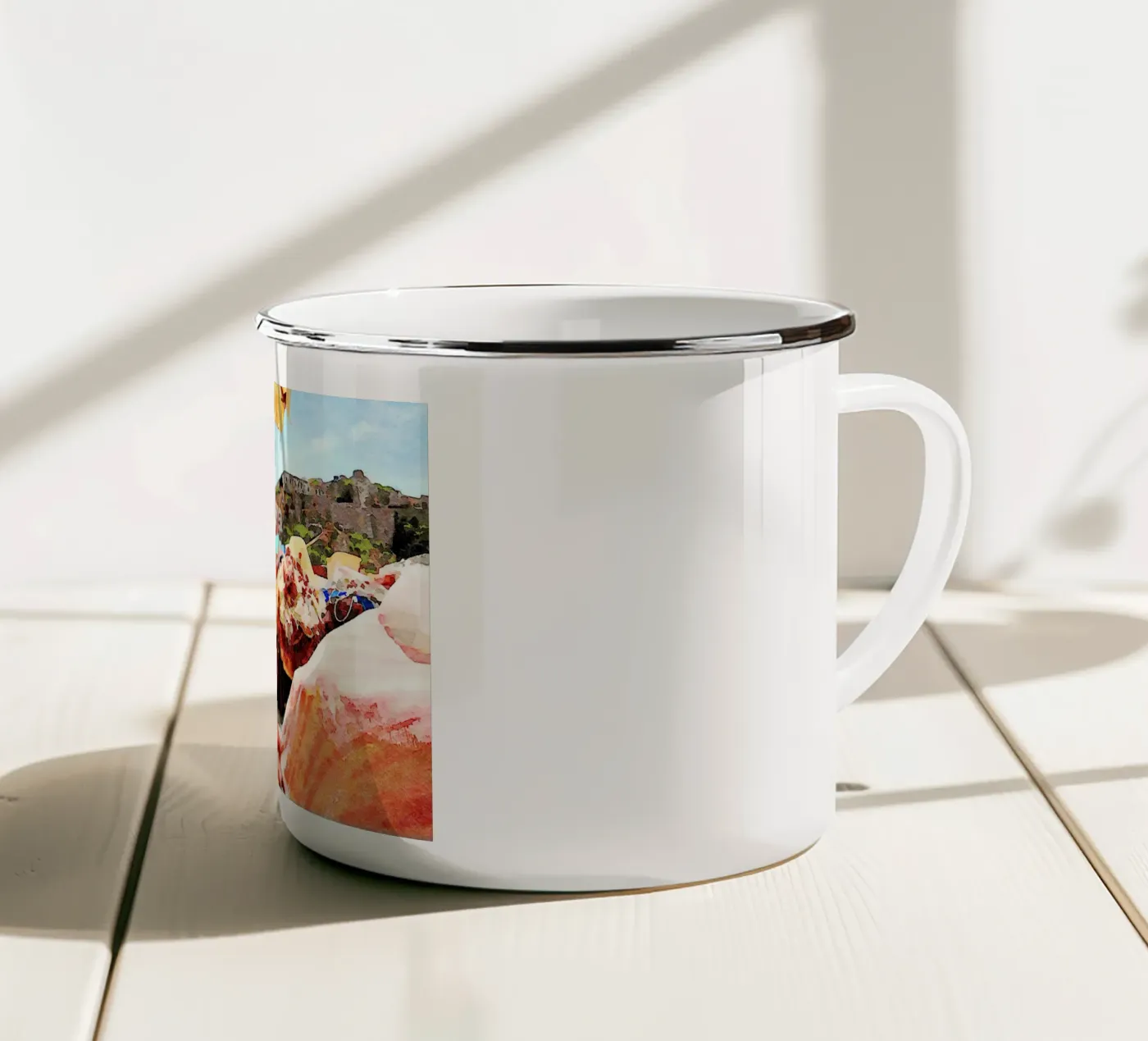 Procida enamel mug by Massimo Frascogna