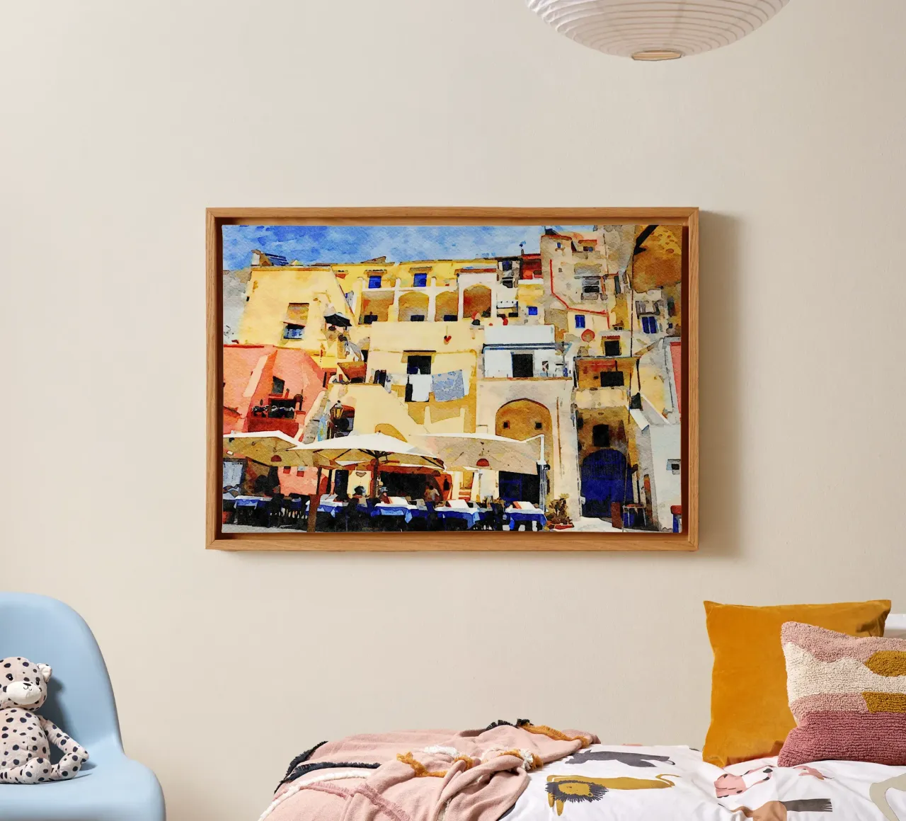 Procida tela con Cornice a cassetta da Massimo Frascogna