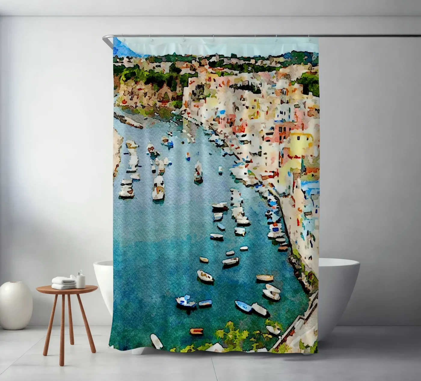 Procida Duschvorhang von Massimo Frascogna