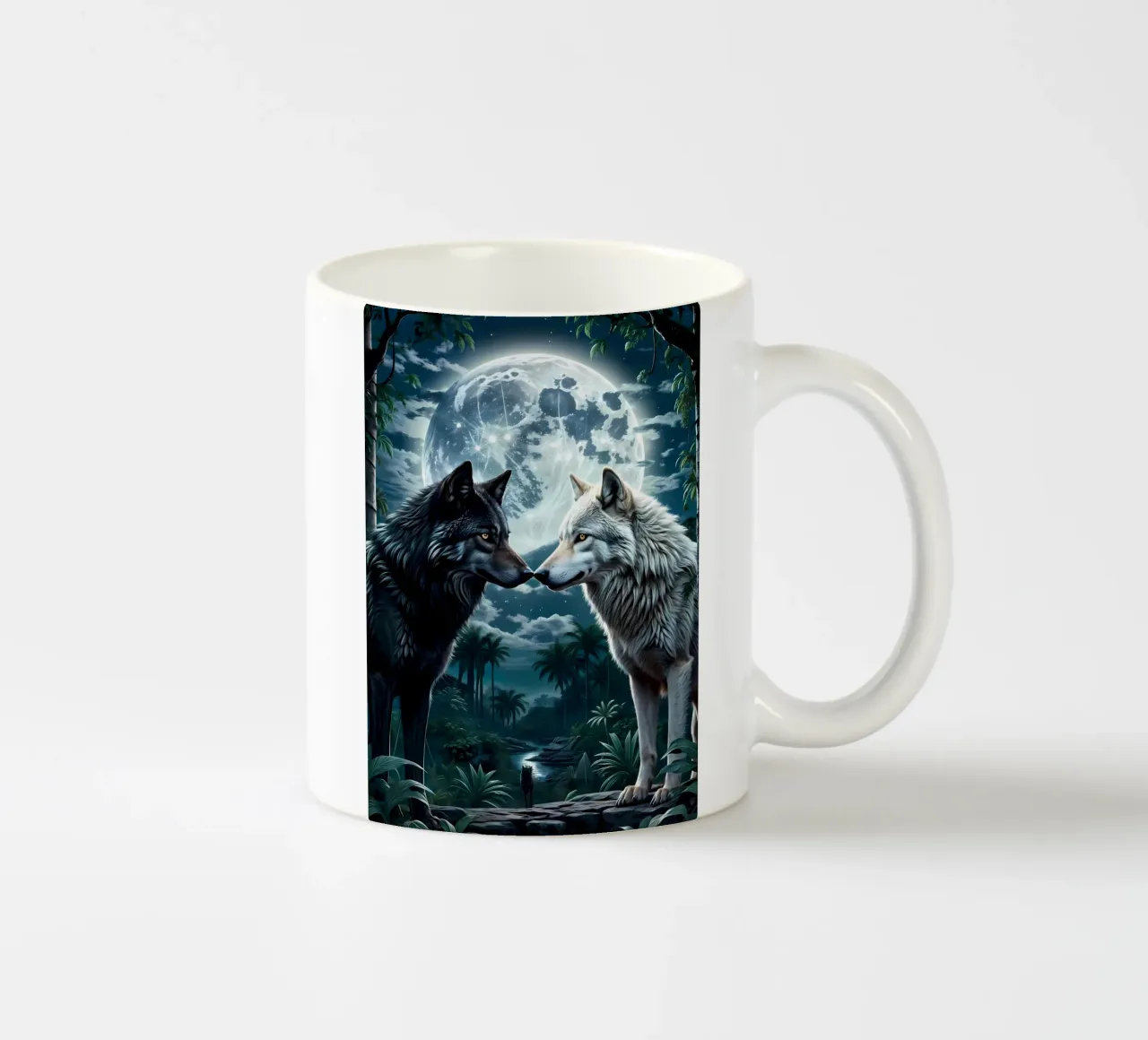 Animale lupo tazza in ceramica da Pierre Walton