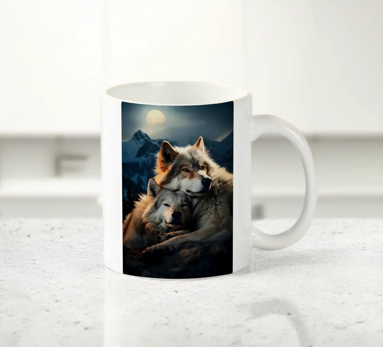Animale lupo tazza in ceramica da Pierre Walton