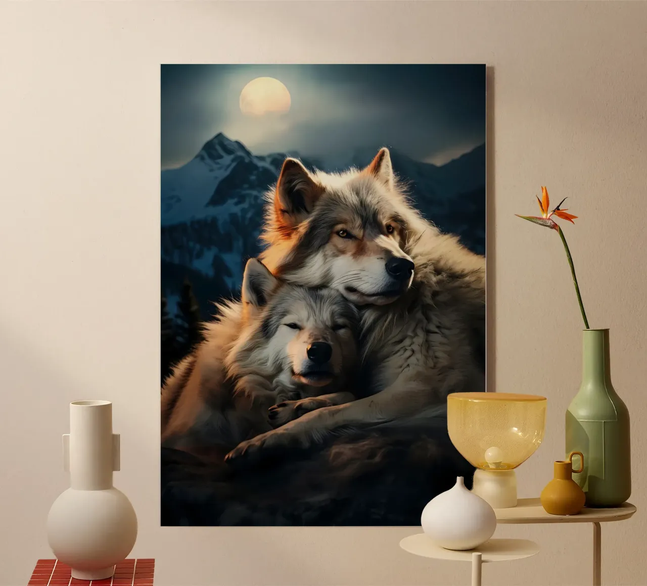 Wolf Tier Acryl-Glas von Pierre Walton