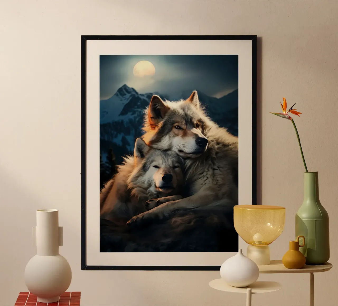 Wolf Dier poster van Pierre Walton