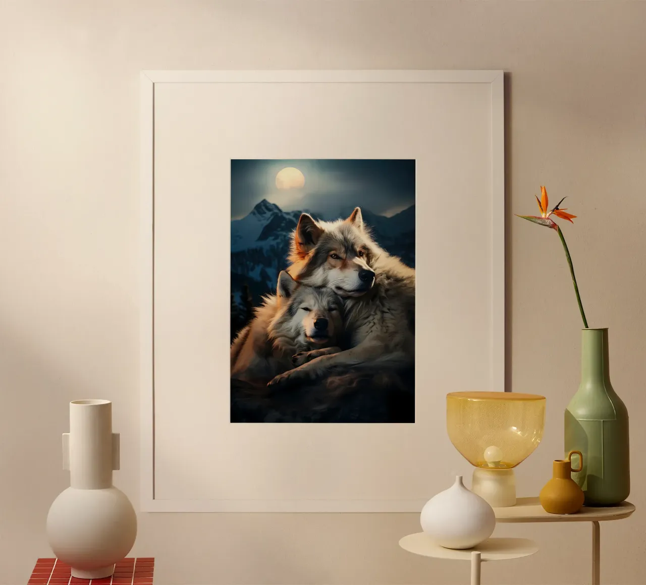Wolf Dier poster van Pierre Walton