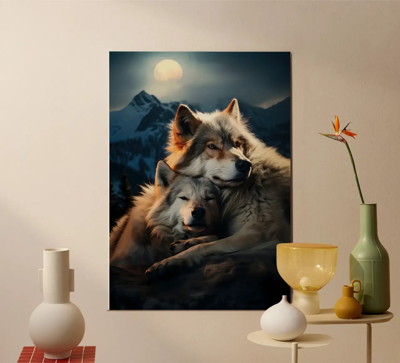 Wolf Dier poster van Pierre Walton