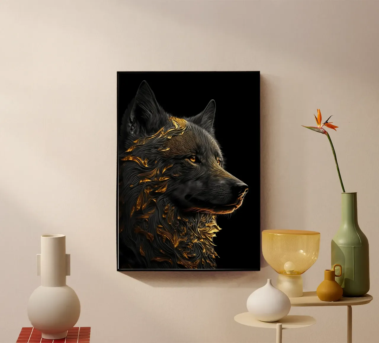 Animale lupo plexiglass da Pierre Walton