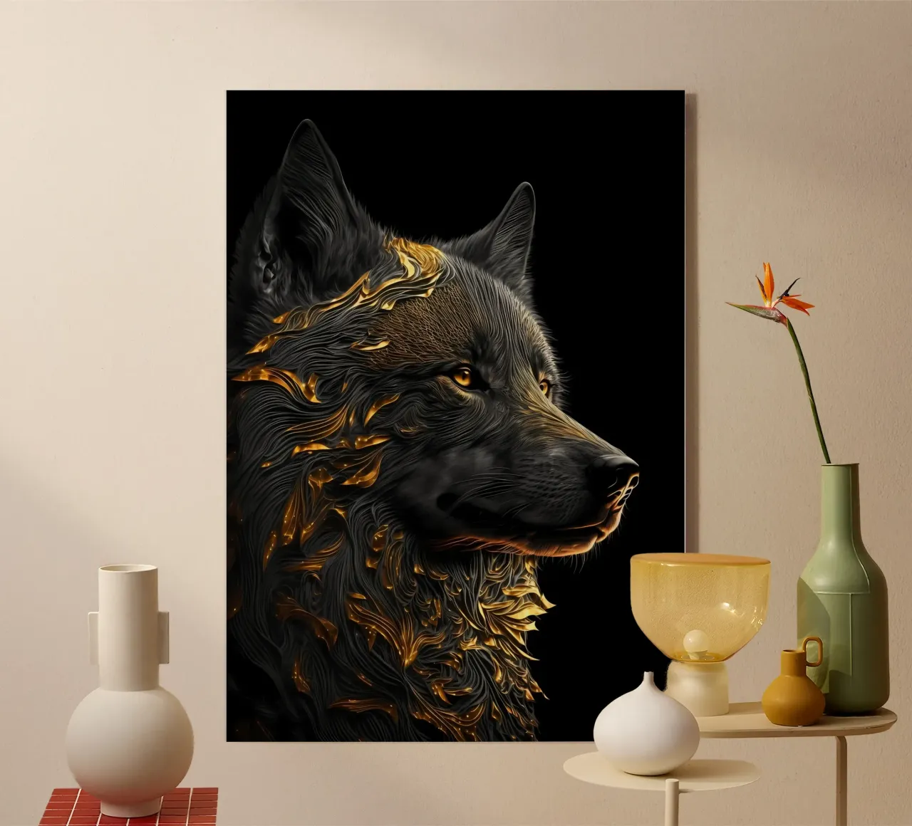 Animale lupo plexiglass da Pierre Walton