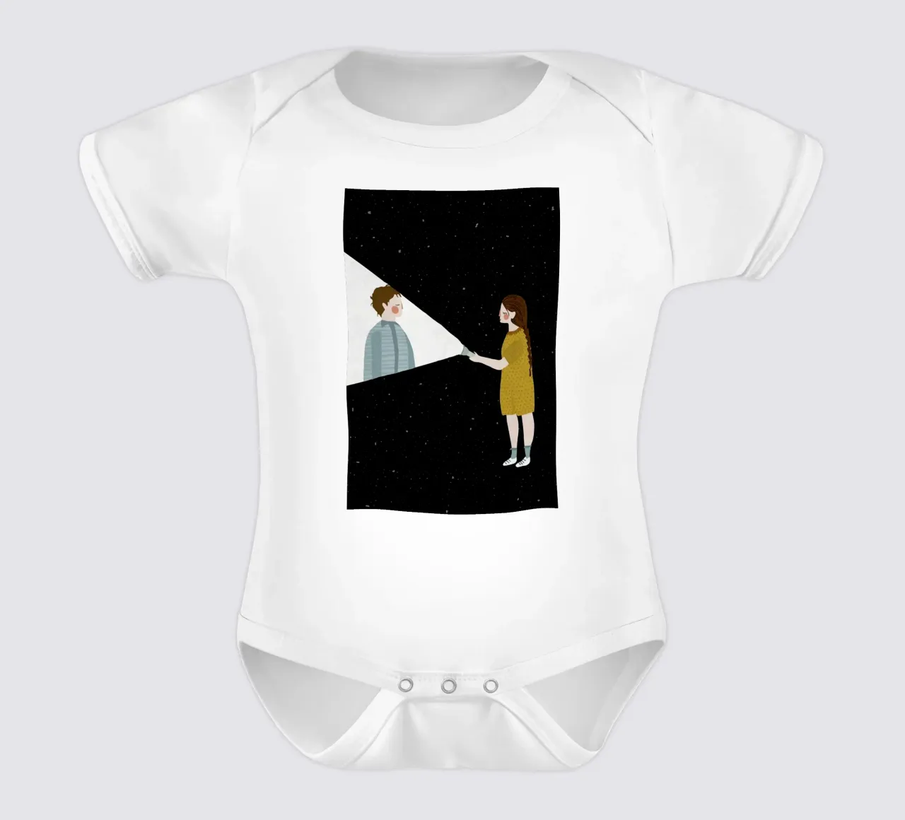 I Found You short-sleeve baby romper by Amalia Restrepo