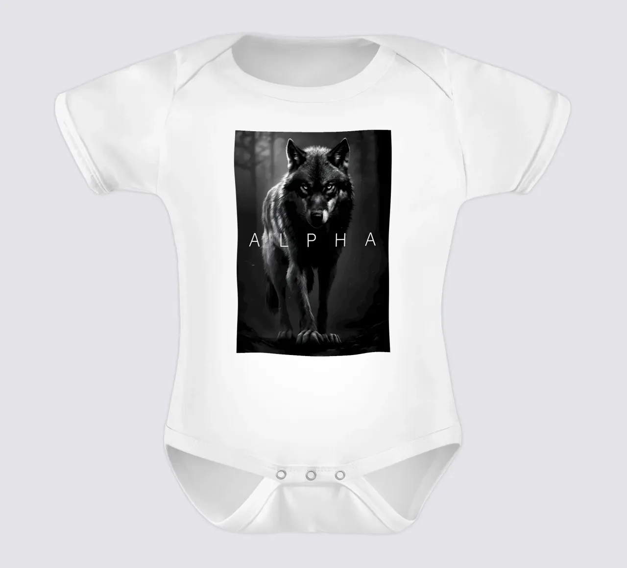 Animale lupo body neonato maniche corte da Pierre Walton