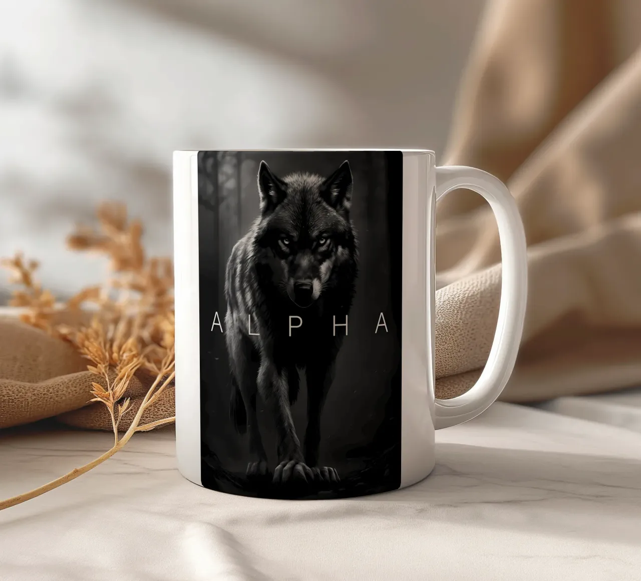 Animale lupo tazza in ceramica da Pierre Walton