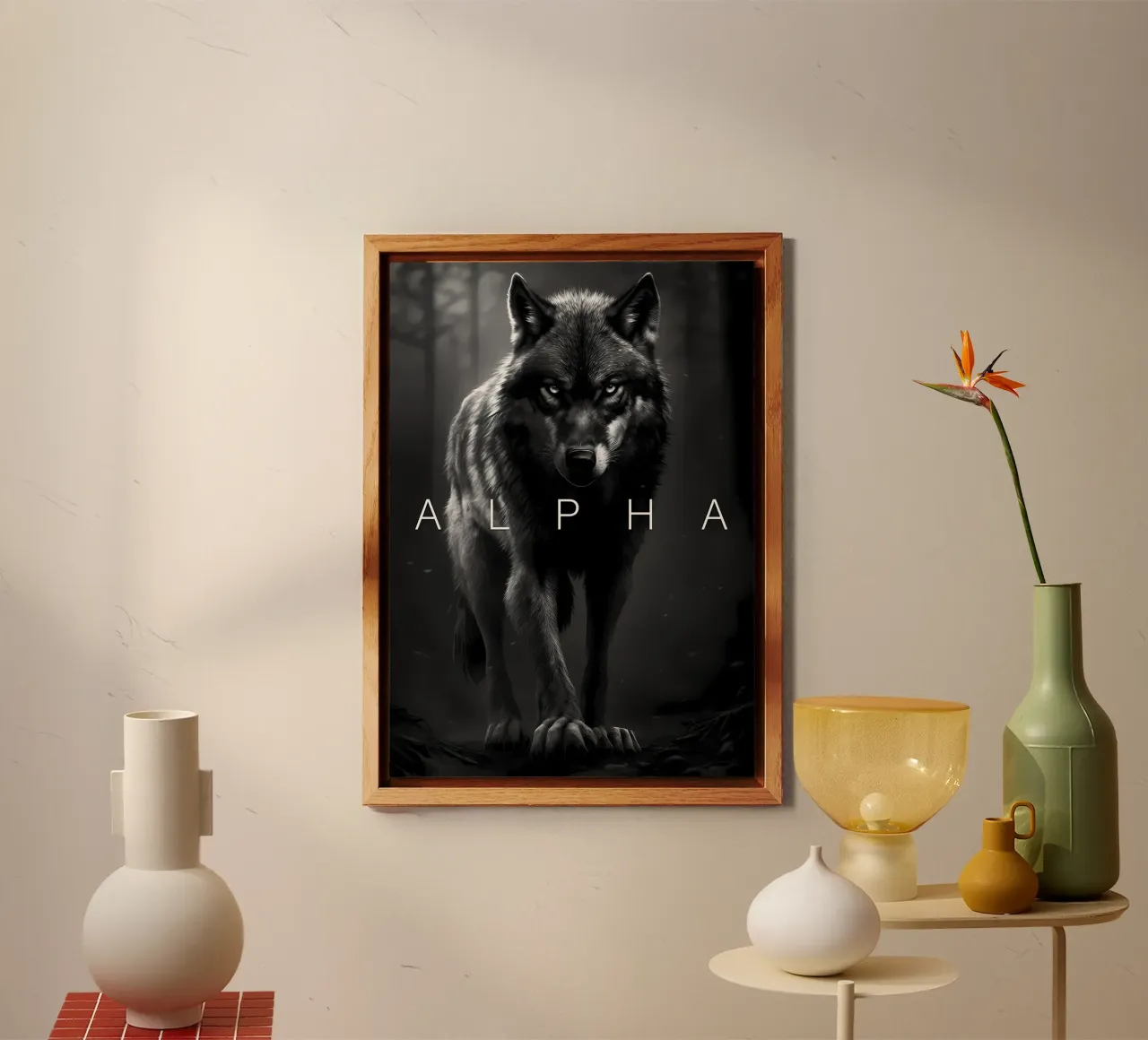 Animale lupo alluminio dibond da Pierre Walton