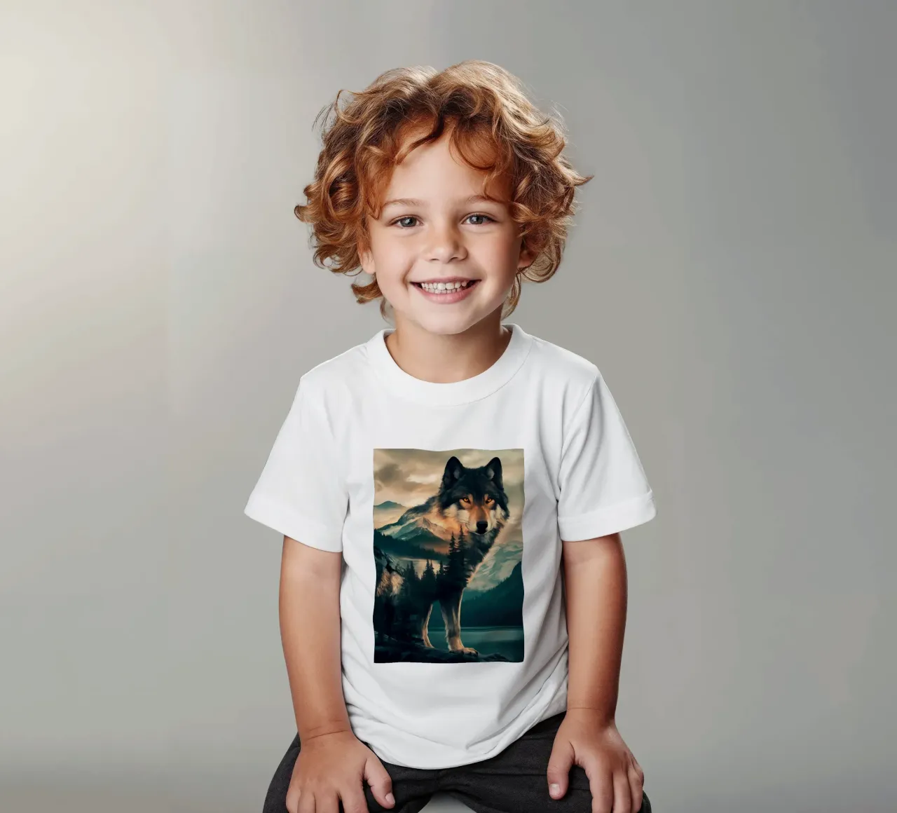 Wolf Animal kids t-shirt by Pierre Walton