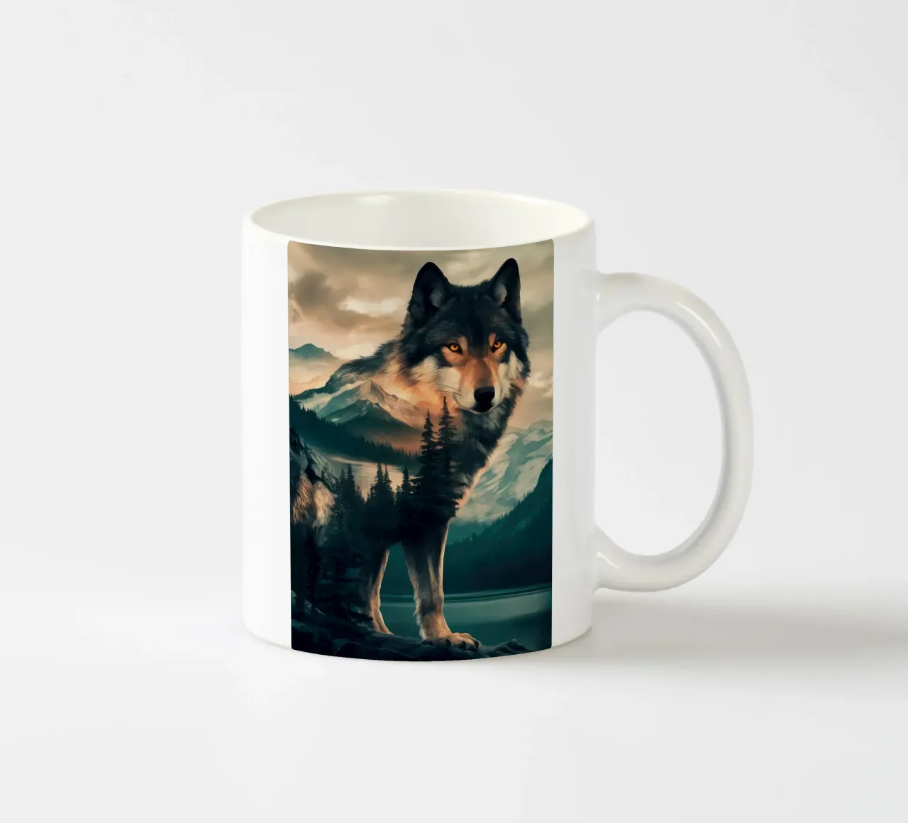 Animale lupo tazza in ceramica da Pierre Walton